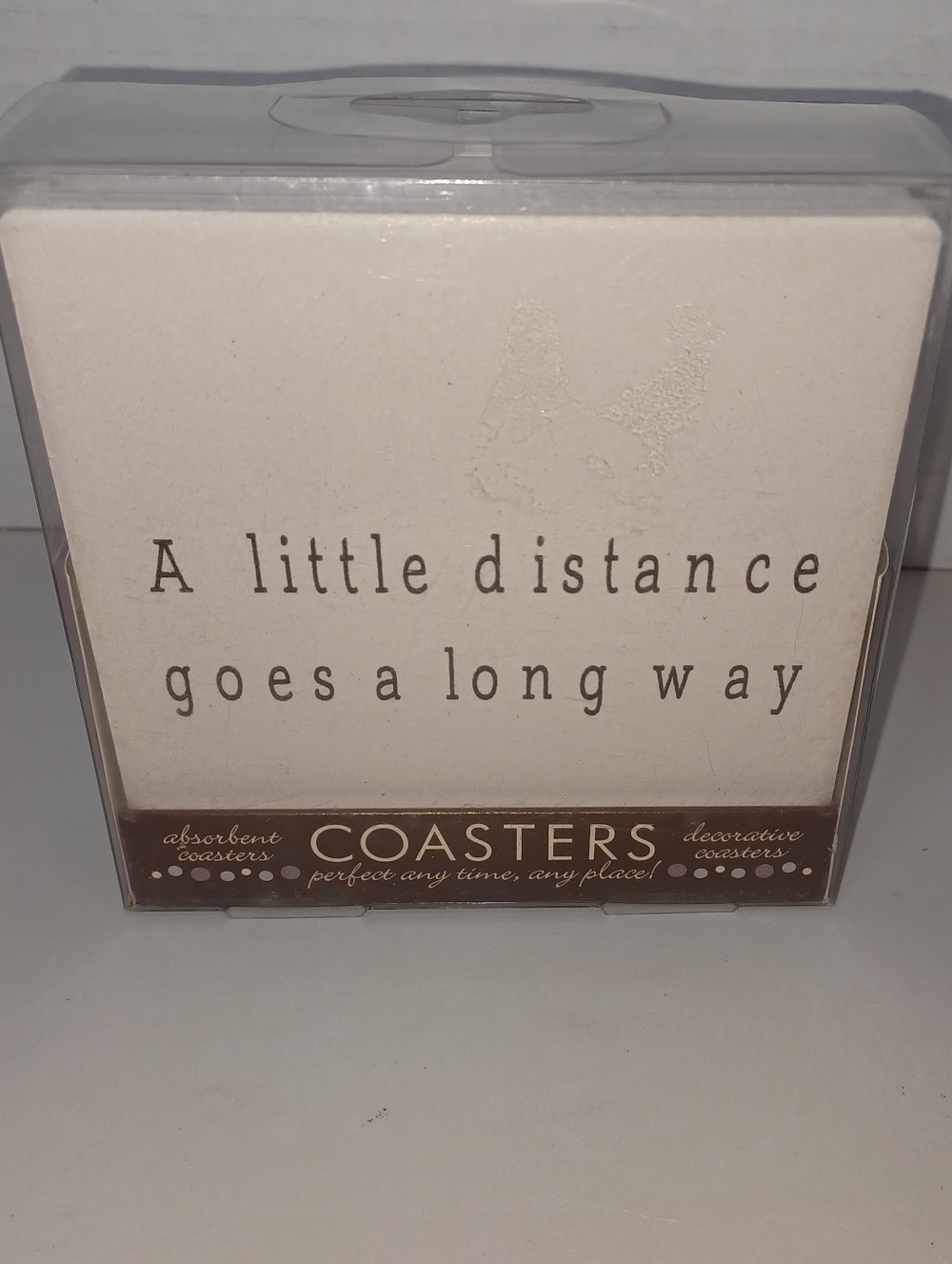 A Little Distance Goes a Long Way Decorative Stone Coasters - Neutral Set Of 4